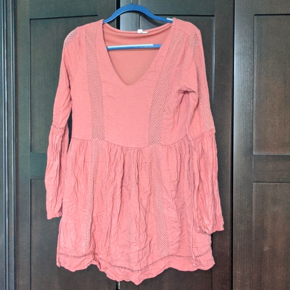 Francesca's Dusty Rose Babydoll Dress